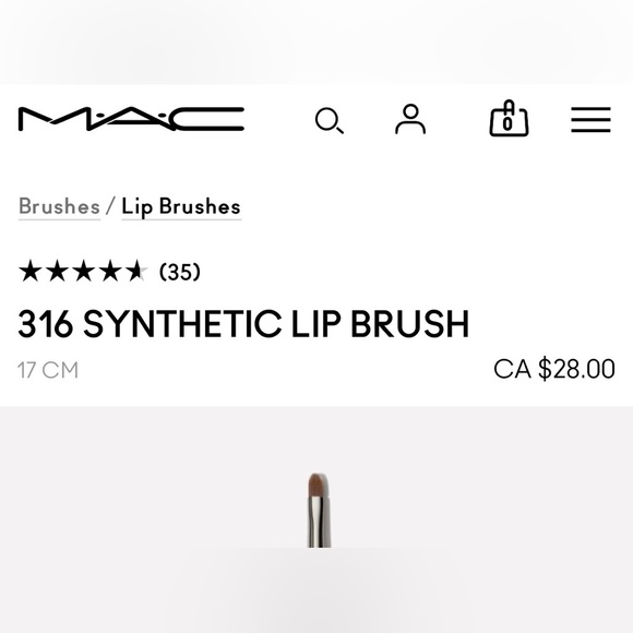 BNIB Mac lip / eye liner brush 316se Enchanting Vermillion edition - Picture 2 of 2